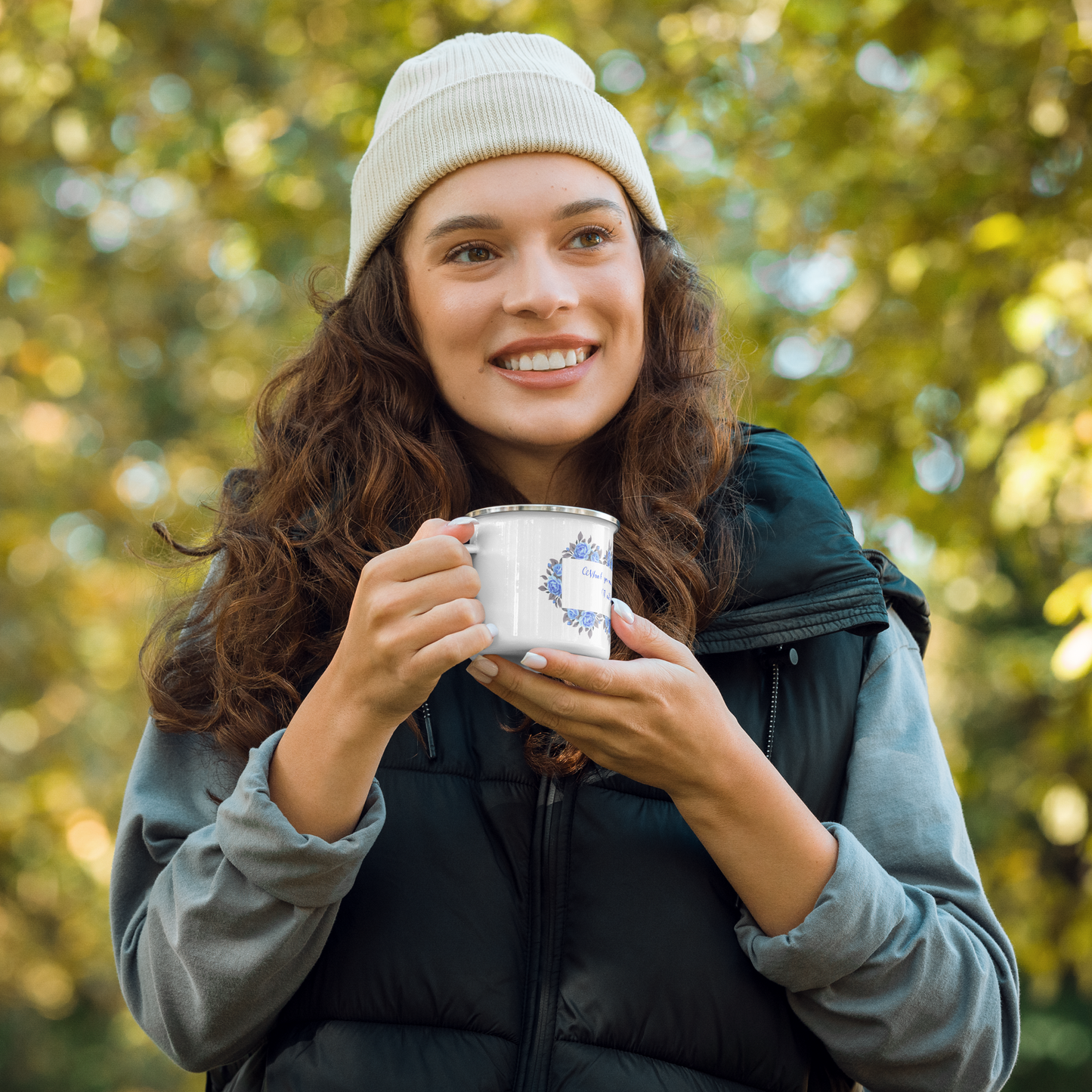 ENAMEL MUG - Blue Blossoms 