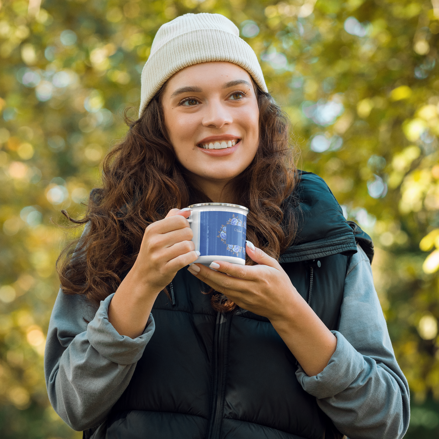 ENAMEL MUG - Blue Blossoms 