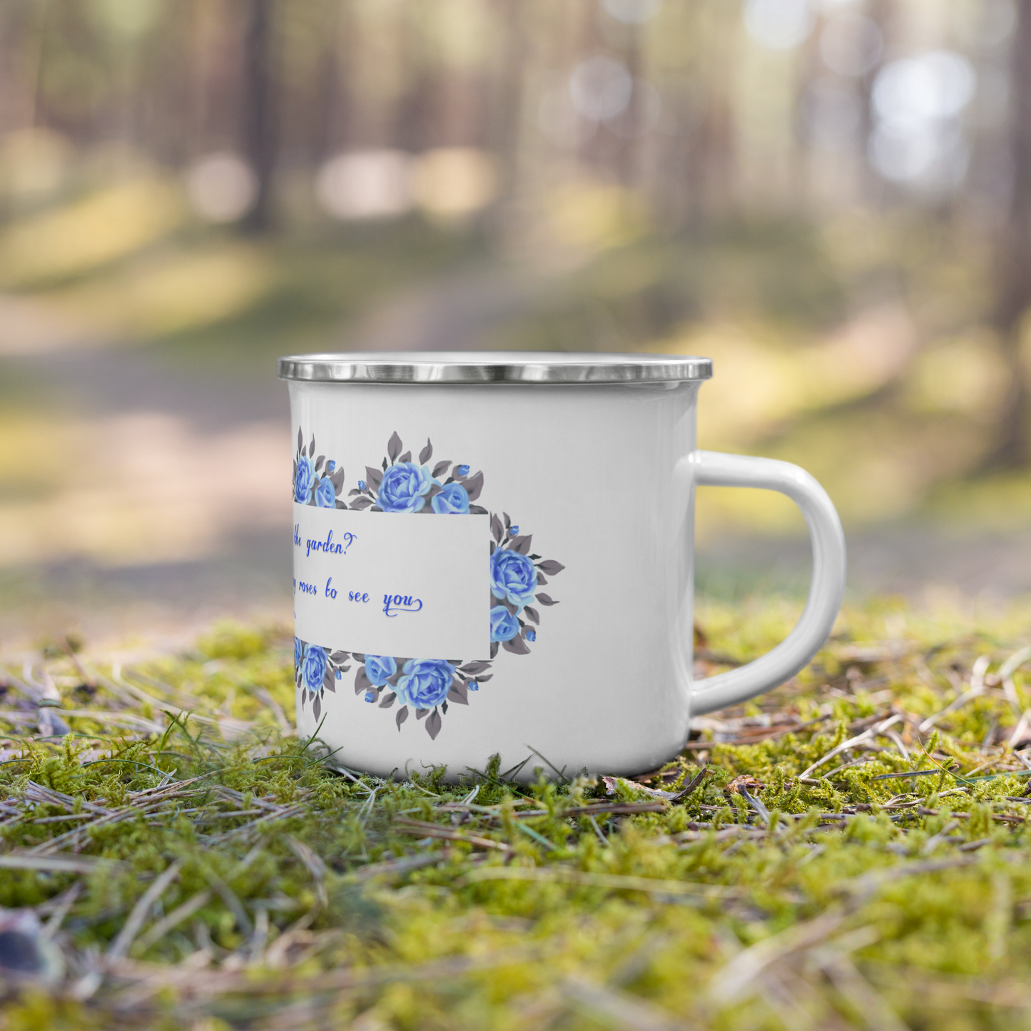 ENAMEL MUG - Blue Blossoms 