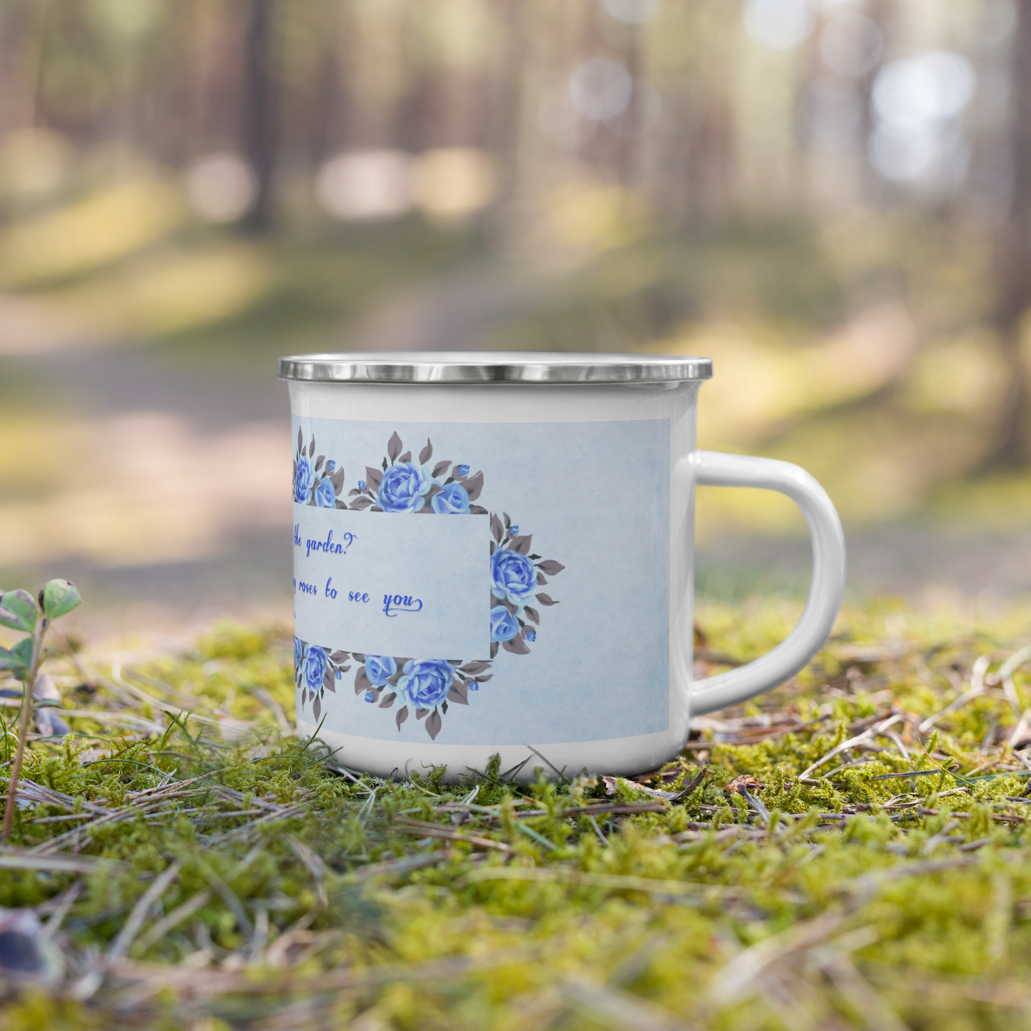 ENAMEL MUG - Blue Blossoms 