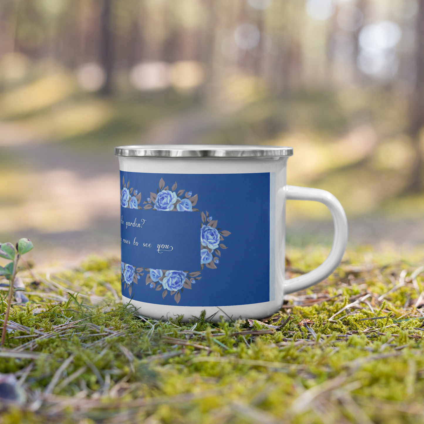 ENAMEL MUG - Blue Blossoms 